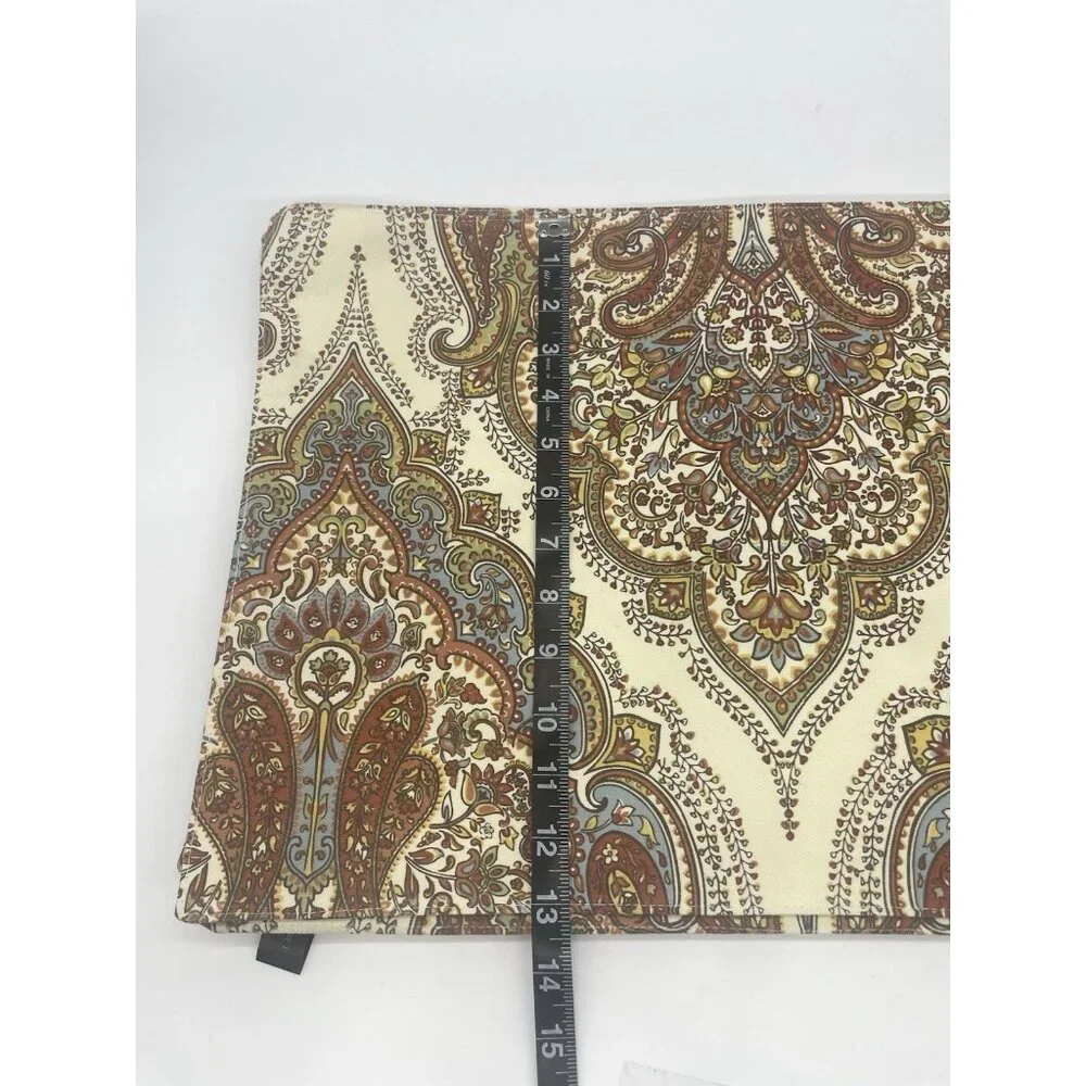 TAHARI HOME 4 Jacobean Blue Beige‎ Brown Damask Paisley Placemats New